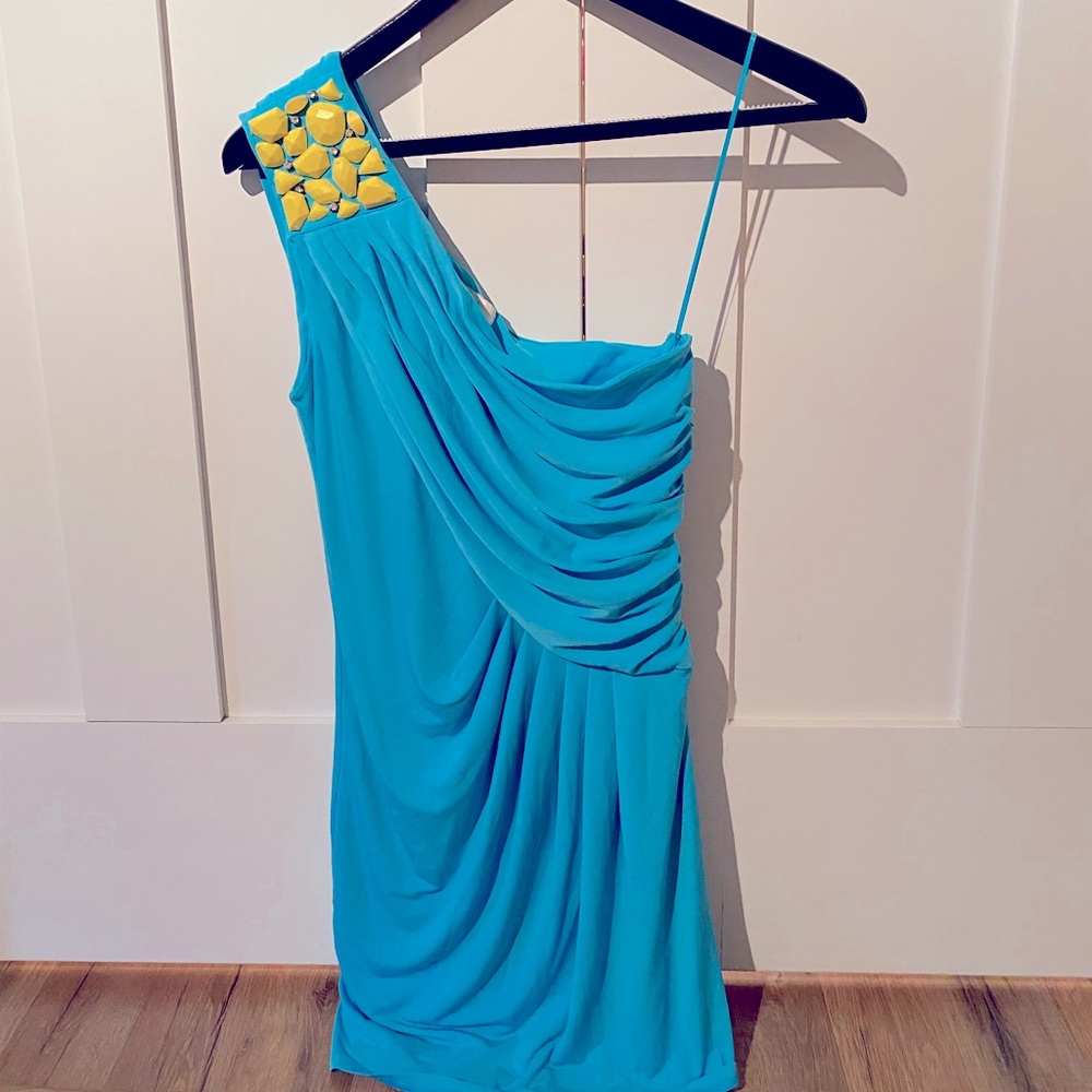 Electric Blue 1 arm party dress